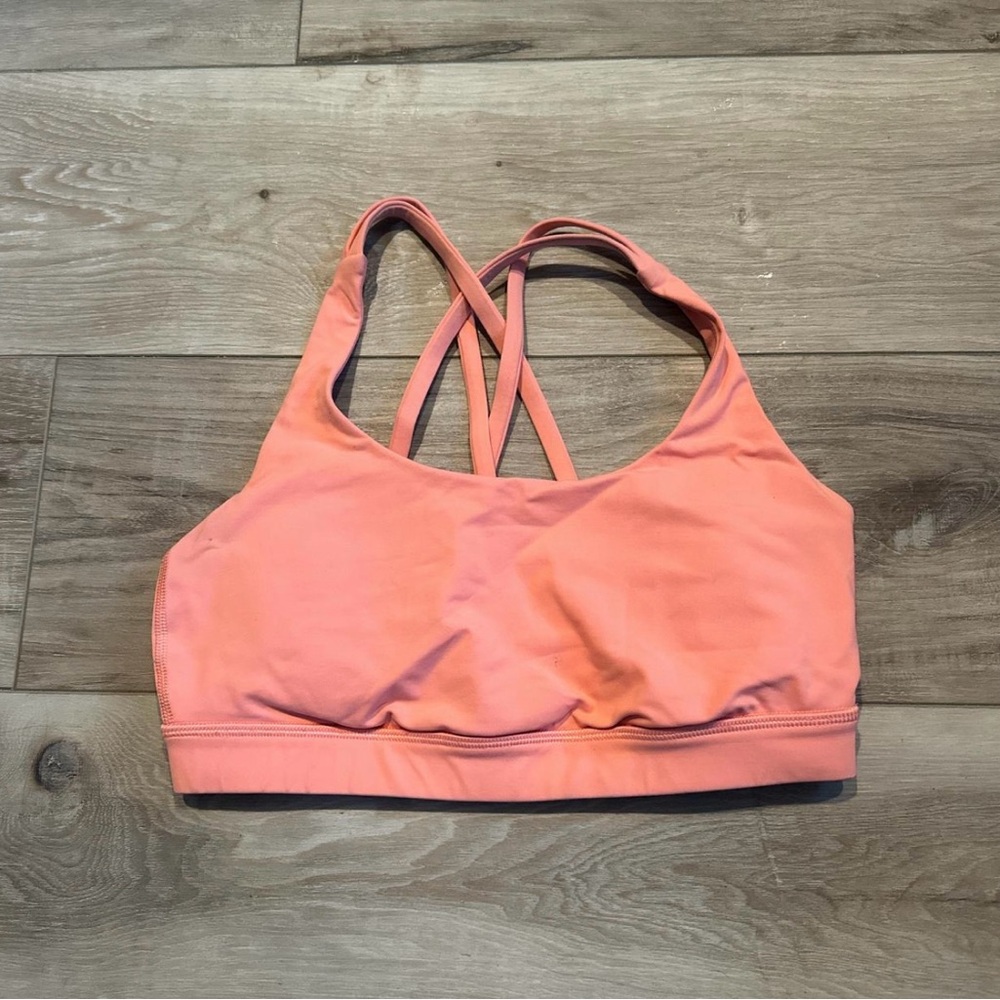 Lululemon Pink Sports Bra with Criss-Cross Straps